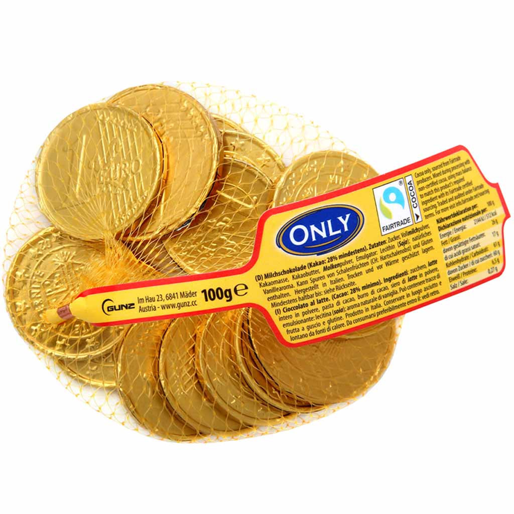 Only Goldmünzen Milchschokolade 100g MHD:30.9.26
