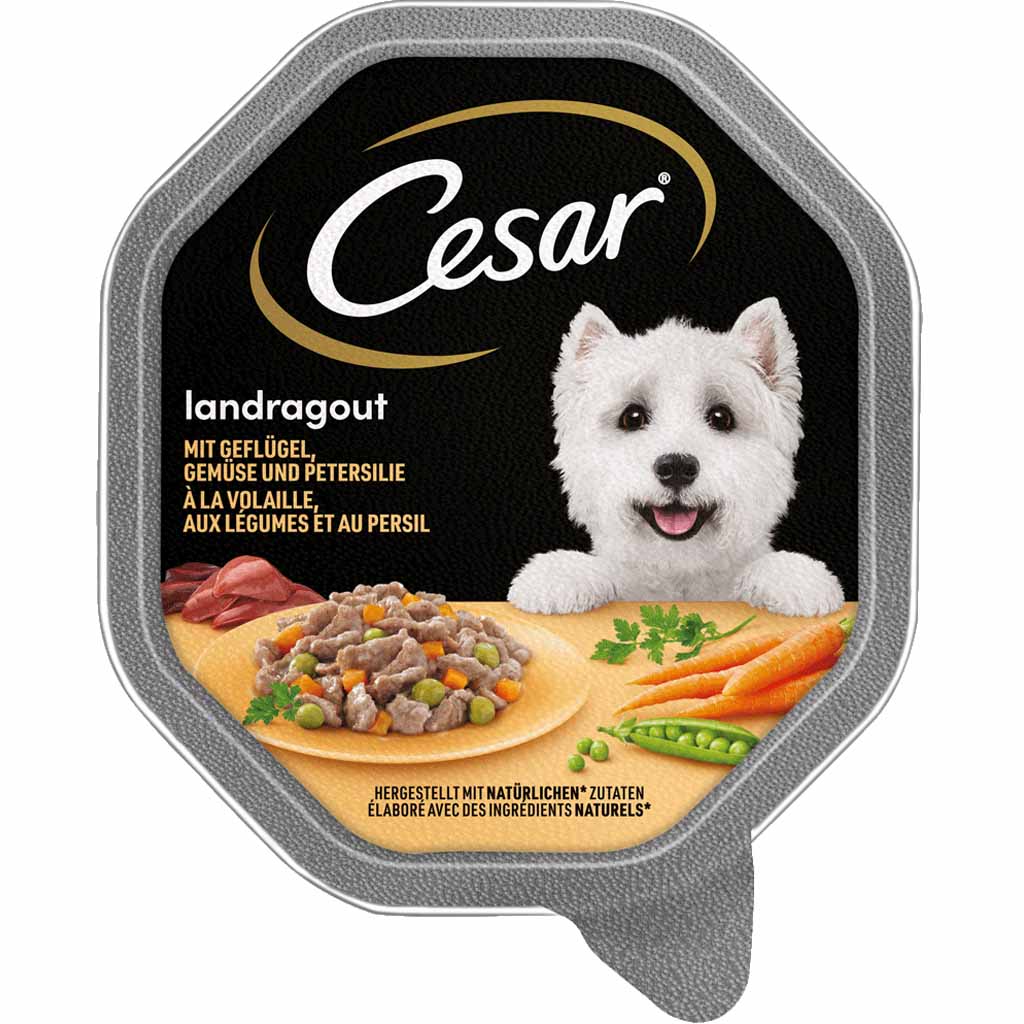 14x Cesar Landragout mit Geflügel, Gemüse und Petersilie á 150g=2,1kg MHD:19.7.23