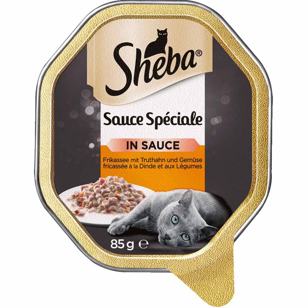 22x Sheba Sauce Speciale in Sauce Frikassee mit Truthahn & Gemüse á 85g=1870g MHD:24.11.24