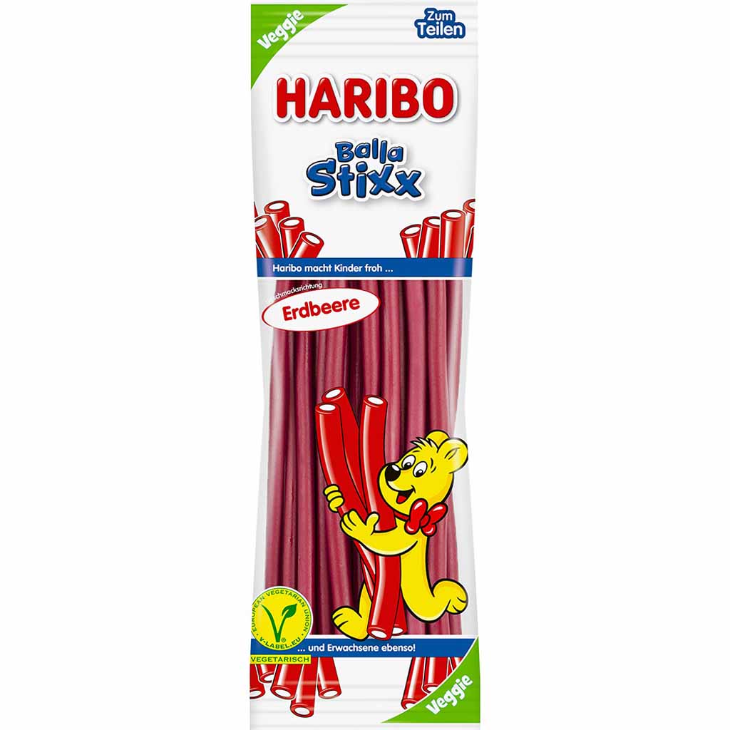 Haribo Balla Stixx Erdbeere 200g MHD:30.6.25