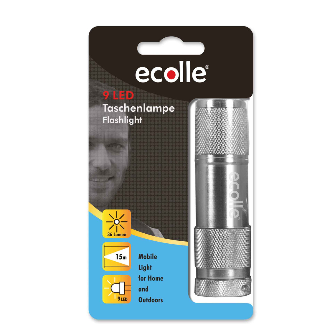 ECOLLE 9 LED Taschenlampe 36 Lumen 1er Blister