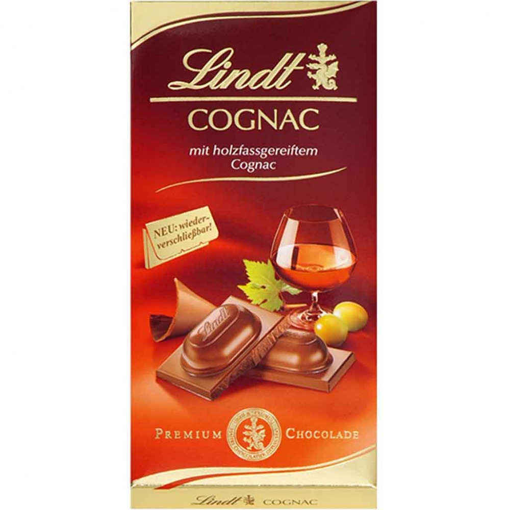 6x Lindt Cognac Schokoladen Tafel á 100g=600g MHD:7/20