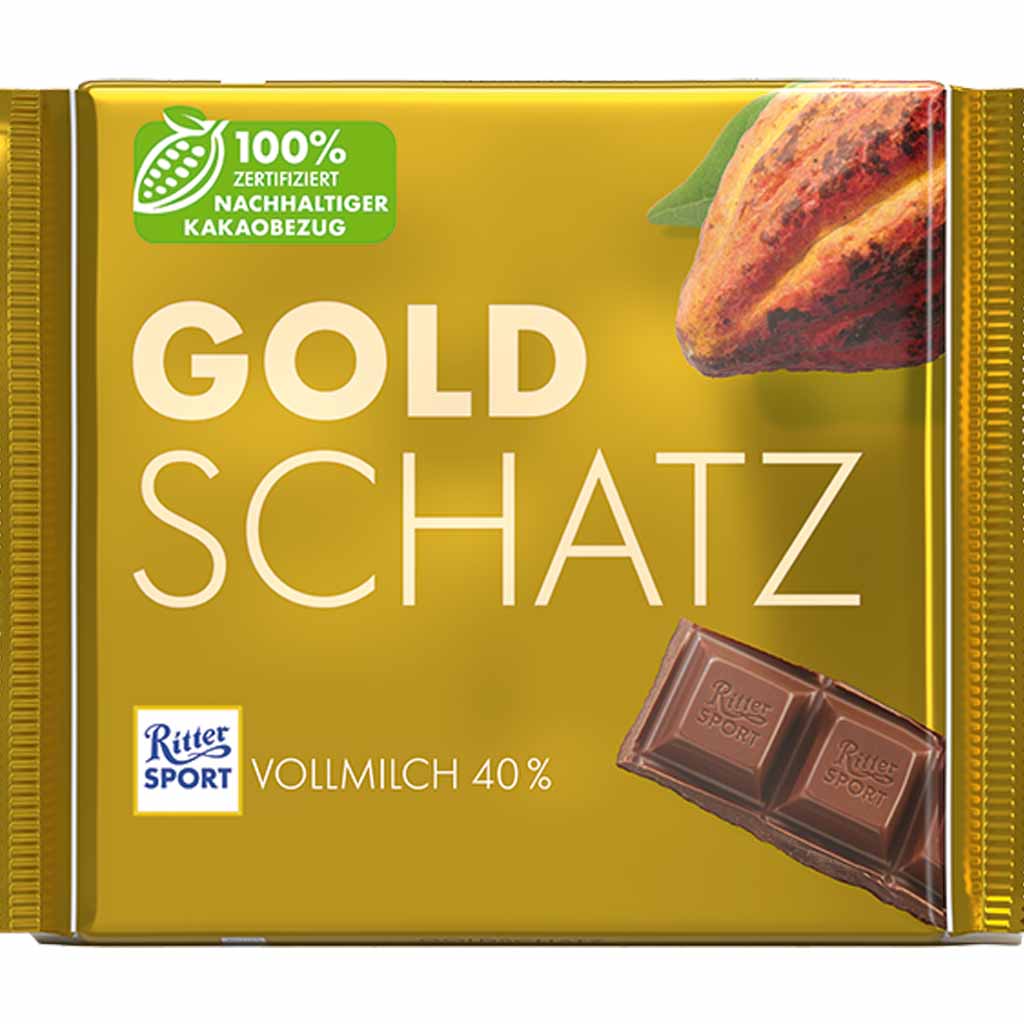 Ritter Sport Tafelschokolade Goldschatz 250g MHD:3.4.25