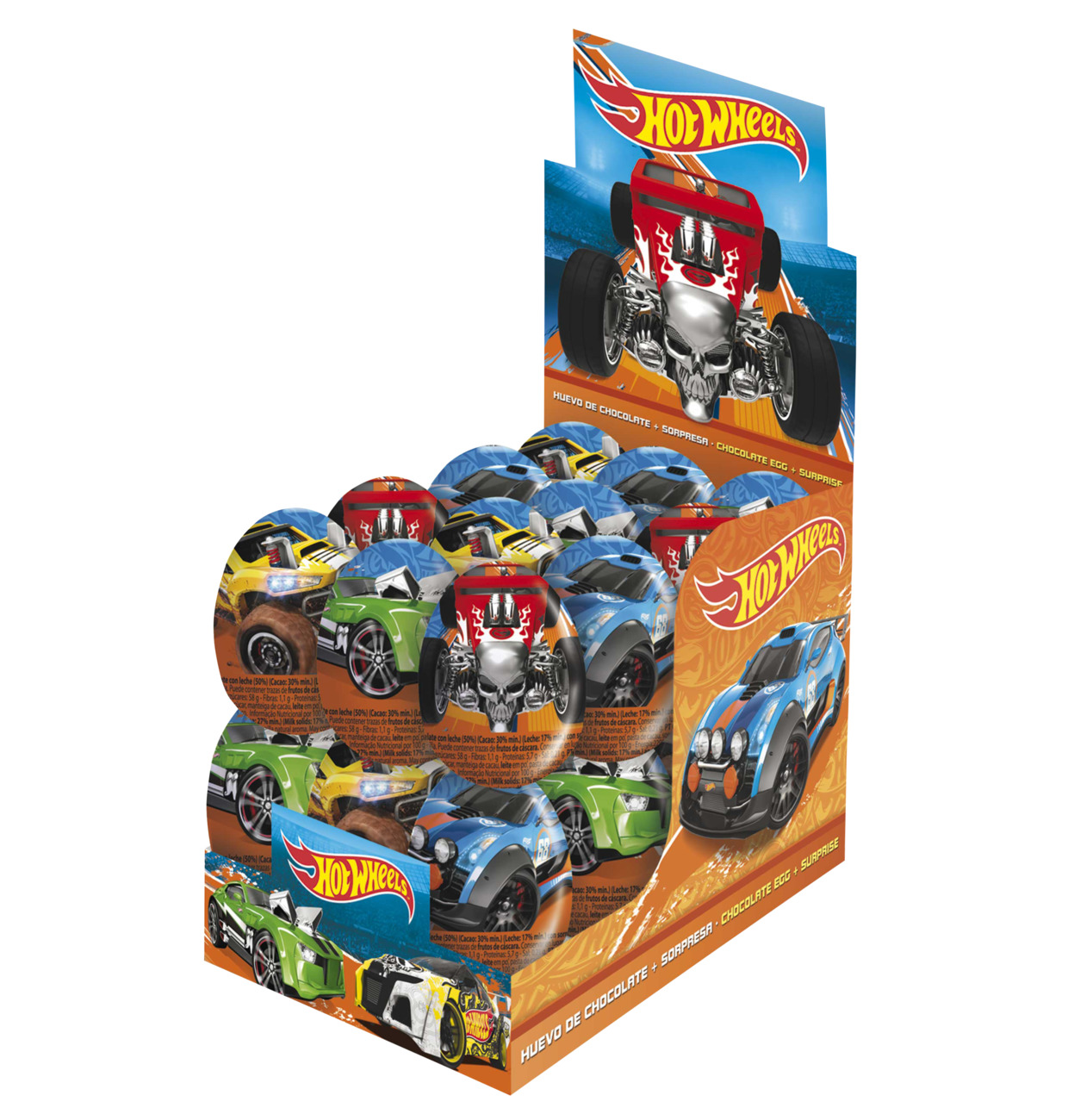 Hot Wheels Schoko-Überraschungsei 24x 20g Thekendisplay MHD:30.3.26