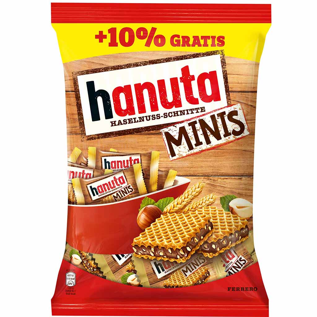 Hanuta minis Haselnuss-Schnitte 220g MHD:5.9.24