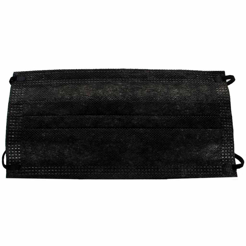 50x Mundschutz Masken 3-lagig, Vlies, Gummibänder, schwarz