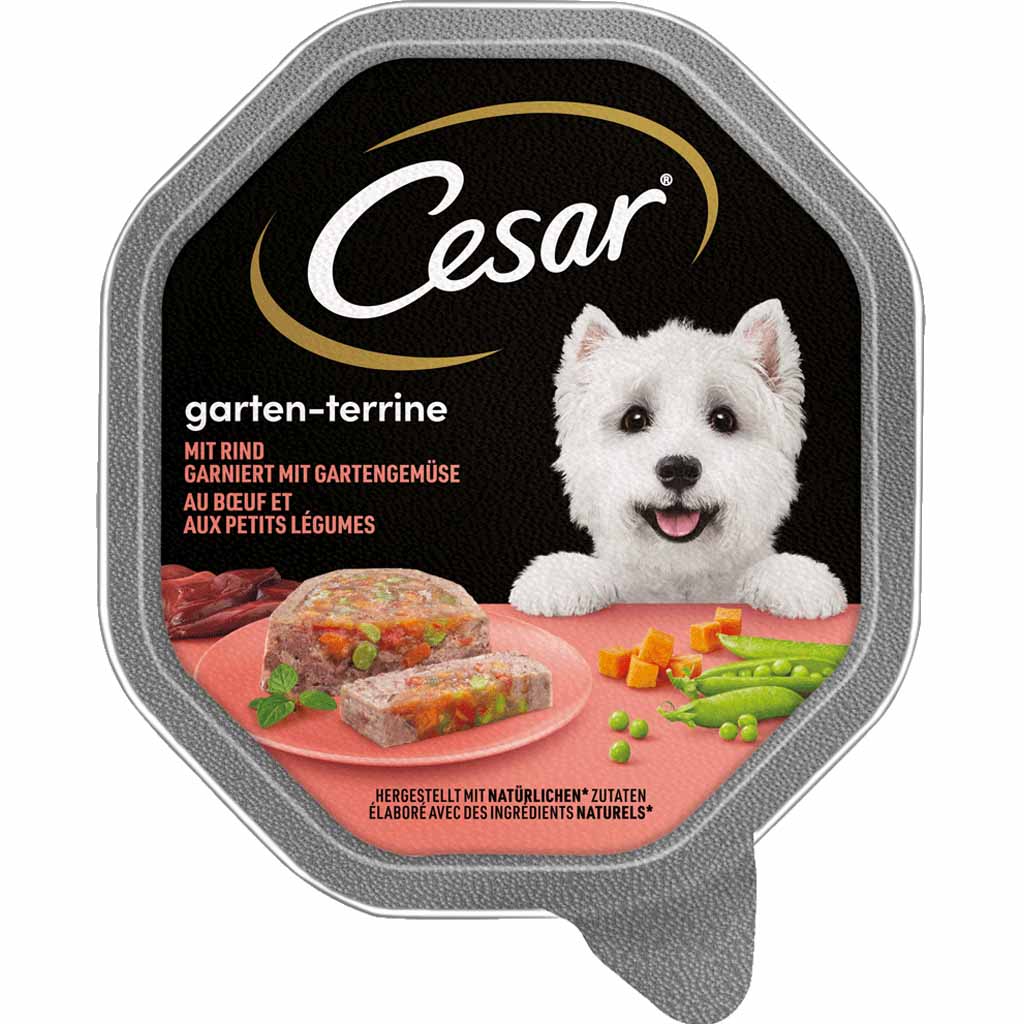 14x Cesar Garten-Terrine mit Rind und Gartengemüse á 150g=2,1kg MHD:2.6.23