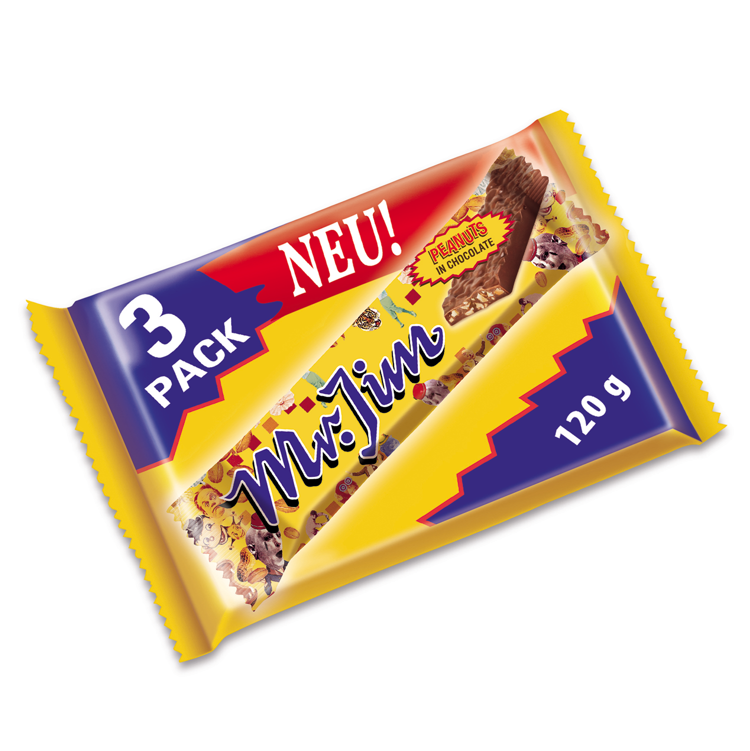 Mr.Jim 3x 40g Erdnuss Schokoriegel MHD:30.9.21