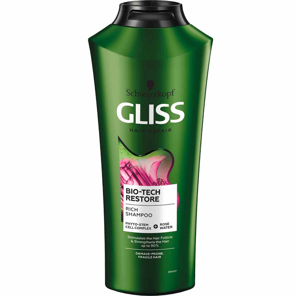 6x Gliss Hair Repair Bio-Tech Restore Kräftigungs Shampoo á 400ml=2,4L MHD:30.1.24