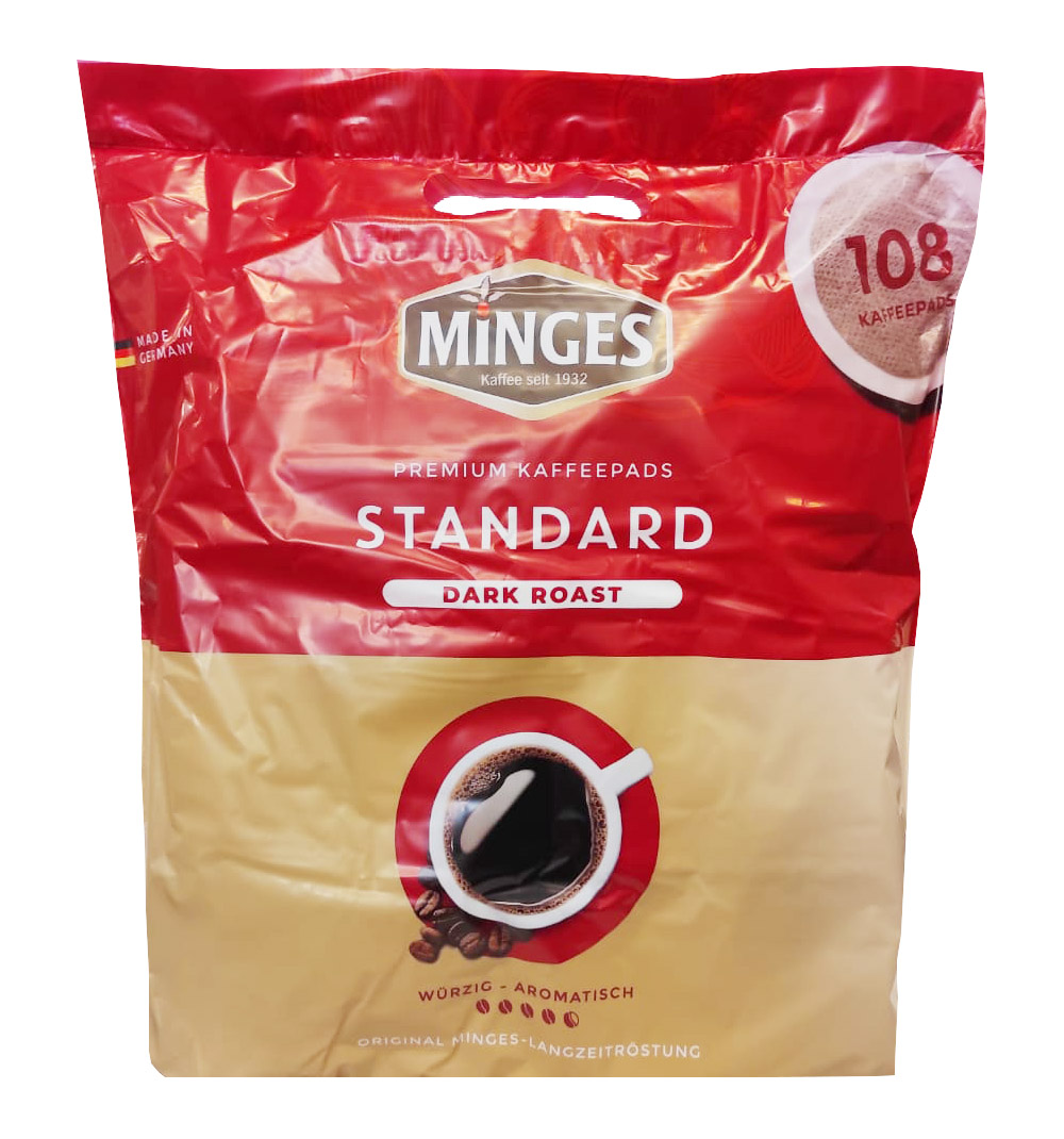 Kaffeepads Röstfrisch von Minges 108 Pads 756g Dark Roast für Senseo MHD:31.5.22