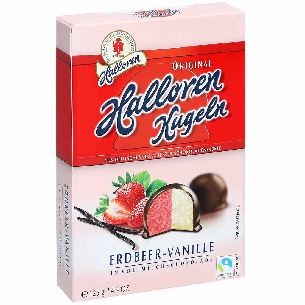 Original Halloren Kugeln Erdbeer-Vanille 125g MHD:11.9.24