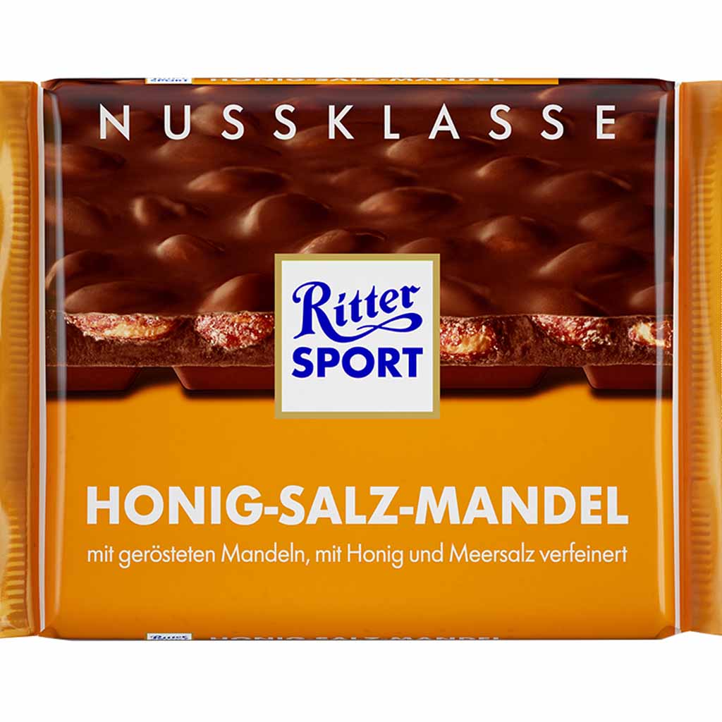Ritter Sport Tafelschokolade Honig-Salz-Mandel 100g MHD:16.2.25