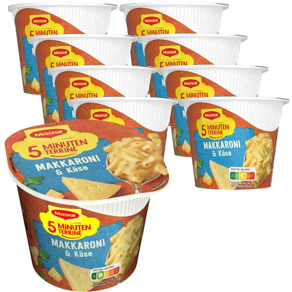 8x Maggi 5 Minuten Terrine Makkaroni & Käse á 63g=504g MHD:28.2.25