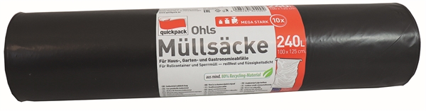 Quickpack Müllsackrolle 100x125cm 240l 10Stück