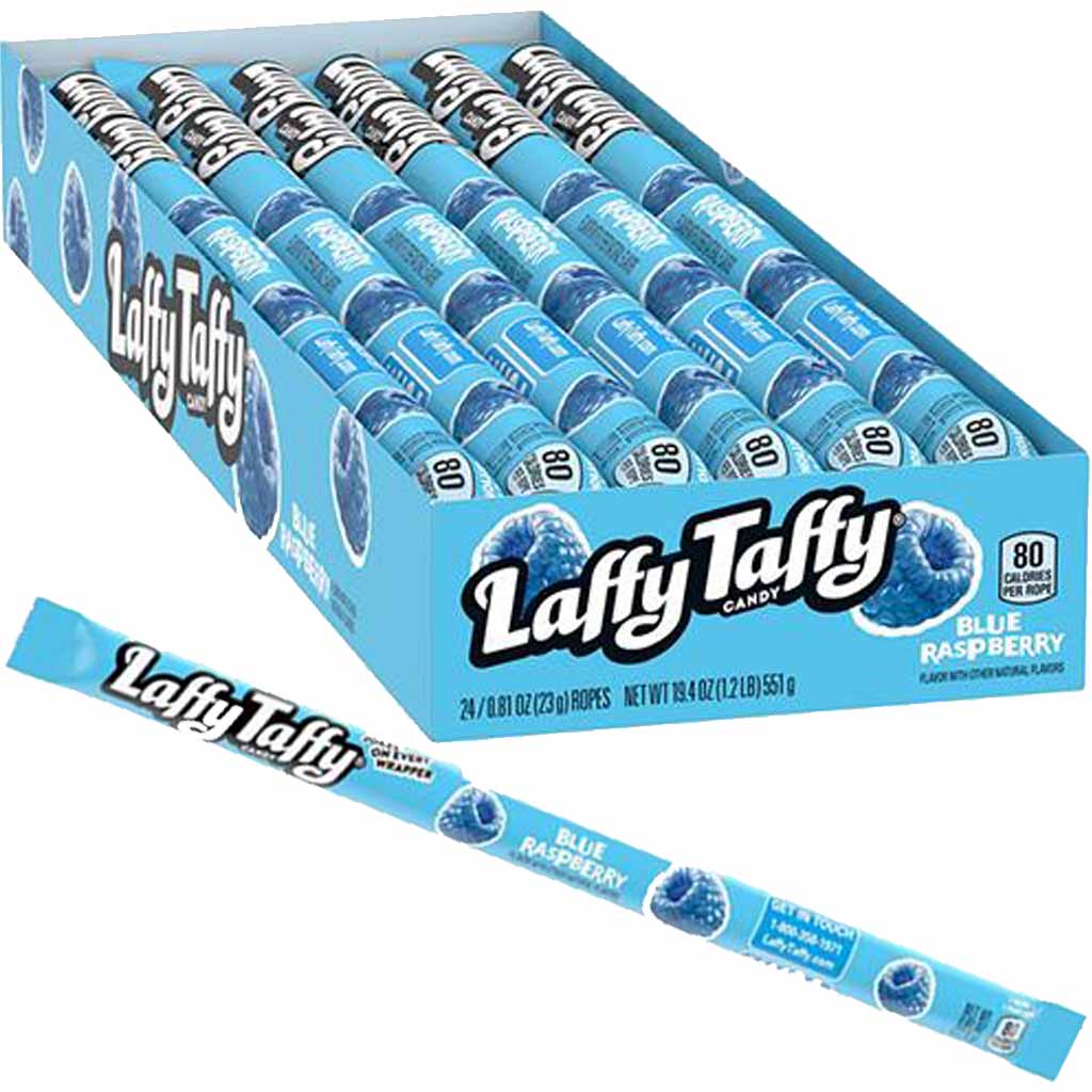 24x Laffy Taffy Kaustangen Blaue Himbeere á 23g=551g MHD:30.1.22