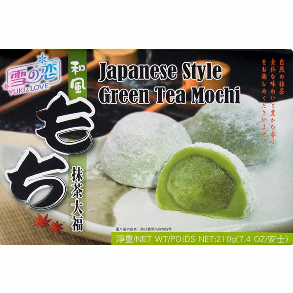 Yuki&Love Japan Style Mochi Reiskuchen mit grünen Tee 140g MHD:3.6.23