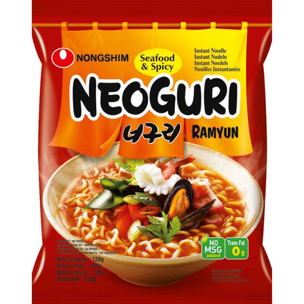 Nongshim Instantnudeln Neoguri Ramyun hot Seafood & Spicy 5x120g=600g MHD:21.4.22