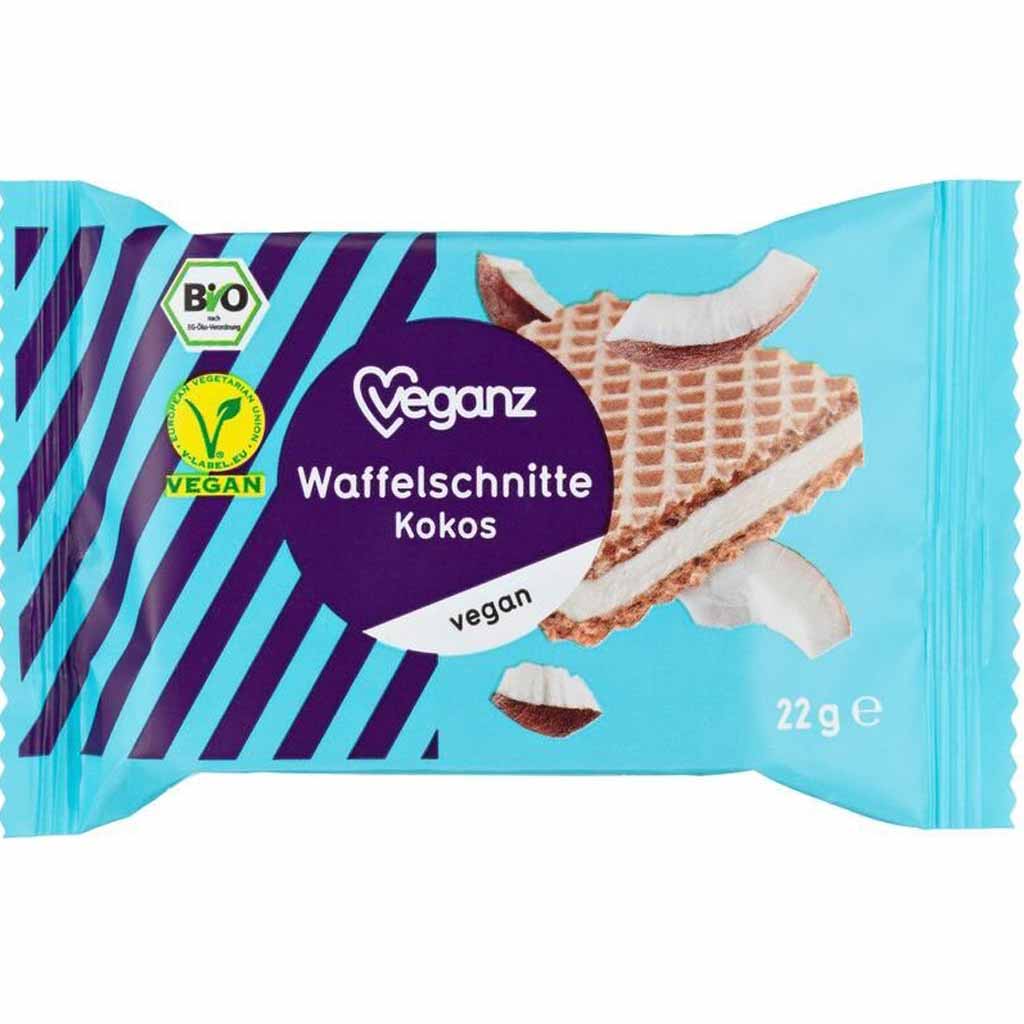 12x Veganz Waffelschnitte Cocos á 22g=264g MHD:22.5.20
