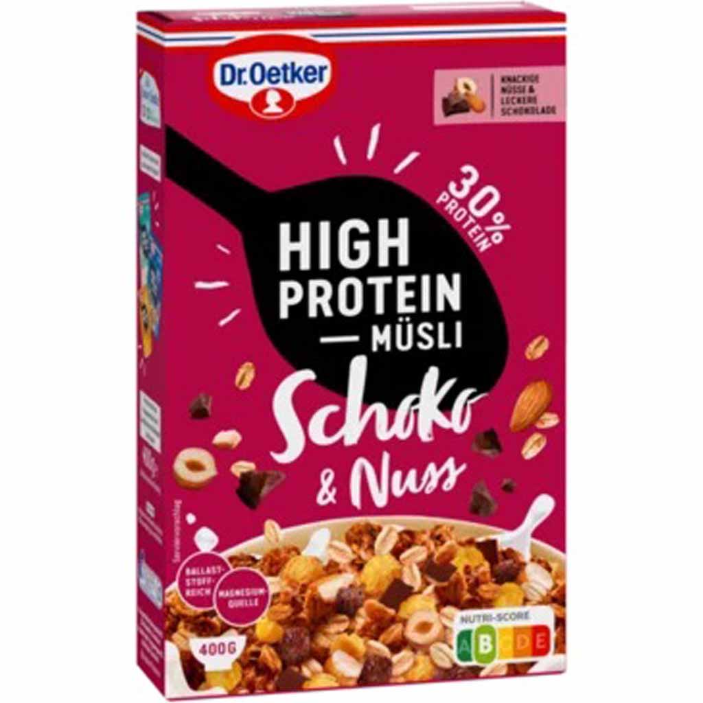Dr.Oetker High Protein Müsli Schoko & Nuss 400g MHD:30.1.25