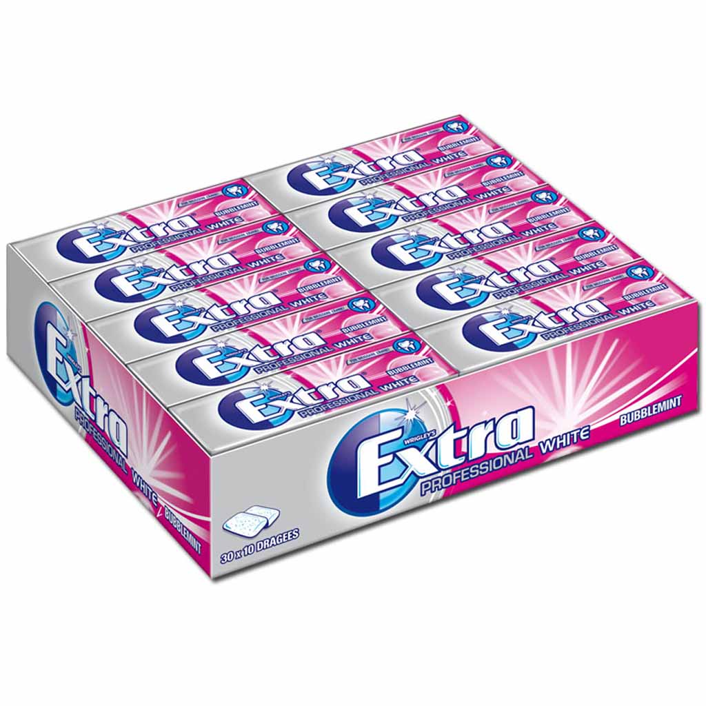Wrigleys Extra Professional White Bubblemint 30x 10er Dragees MHD:6.5.24