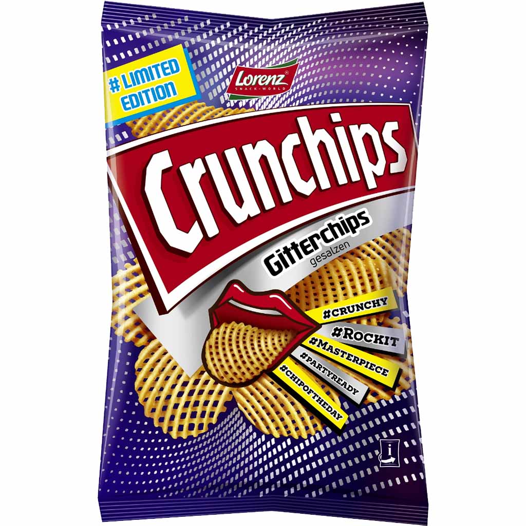 10x Crunchips Gitterchips gesalzen á 150g=1,5kg MHD:8.2.21