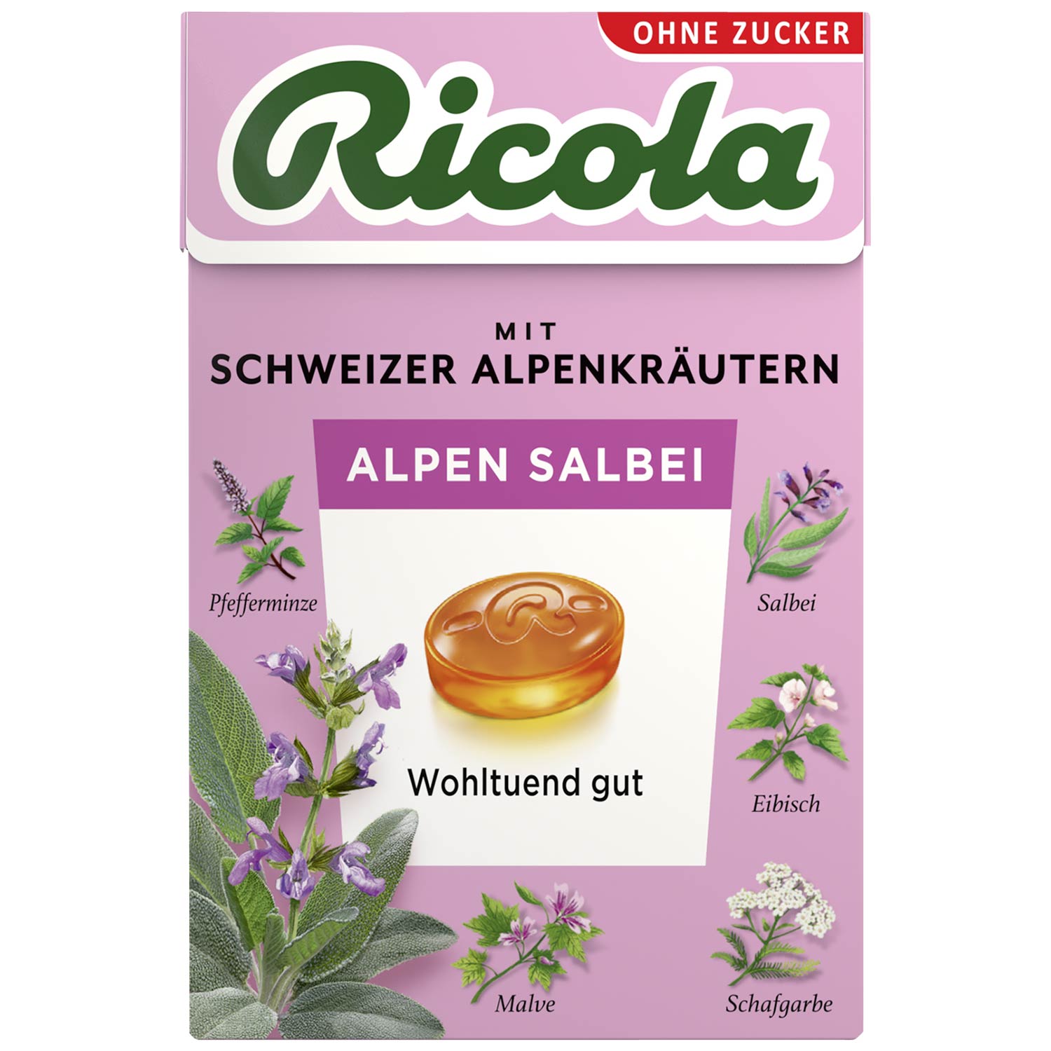 Ricola Alpen Salbei Bonbon Zuckerfrei, 10 x 50g MHD:30.8.26