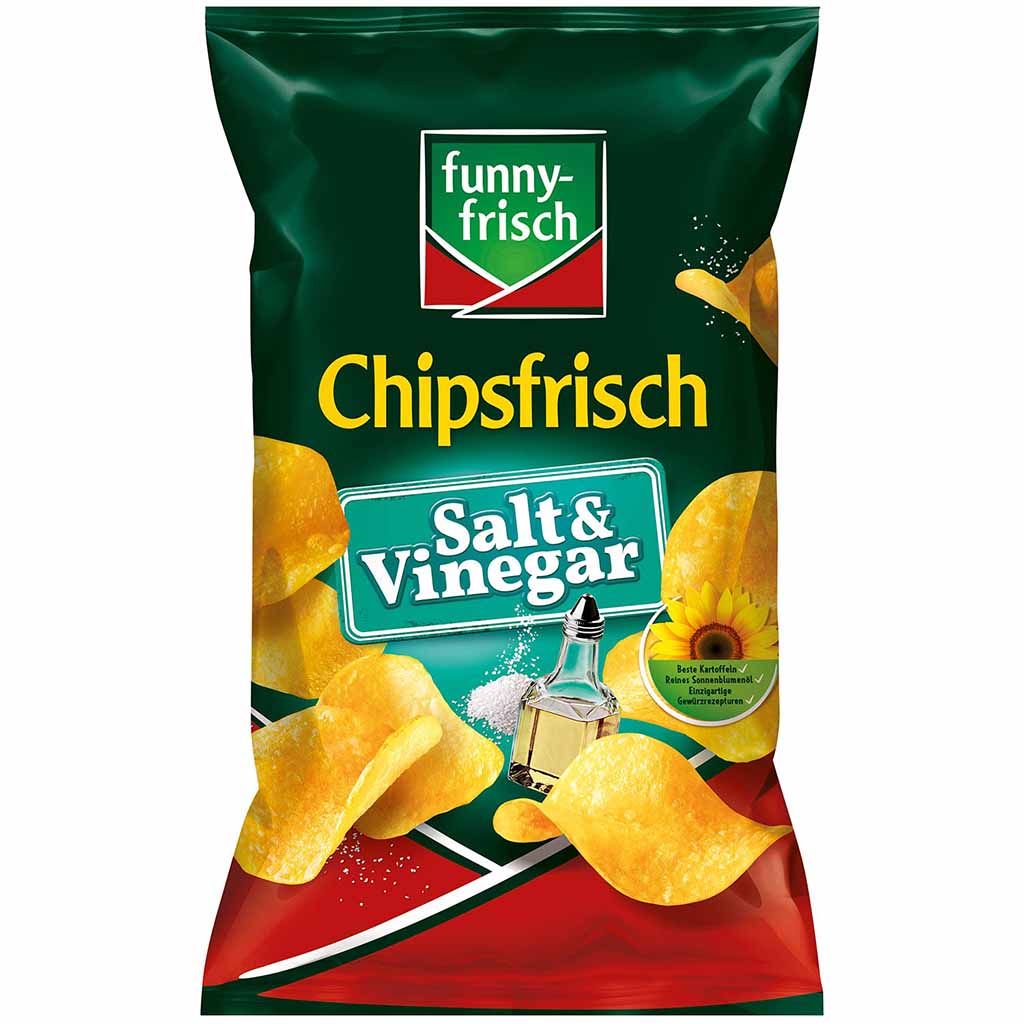 funny frisch Chipsfrisch Salt & Vinegar Style 175g MHD:14.11.22