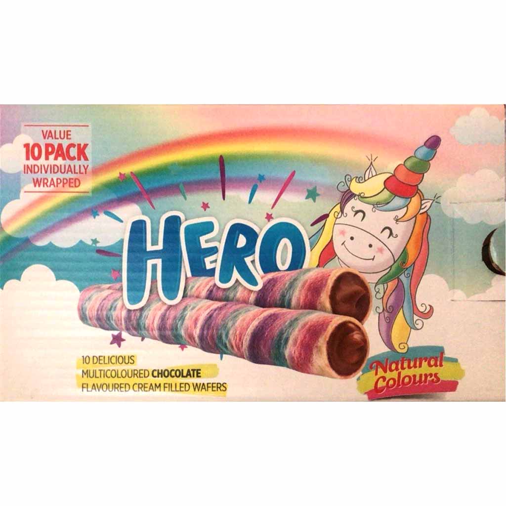 Hero bunte Waffelröllchen mit Schokoladencreme Füllung 150g MHD:28.11.22