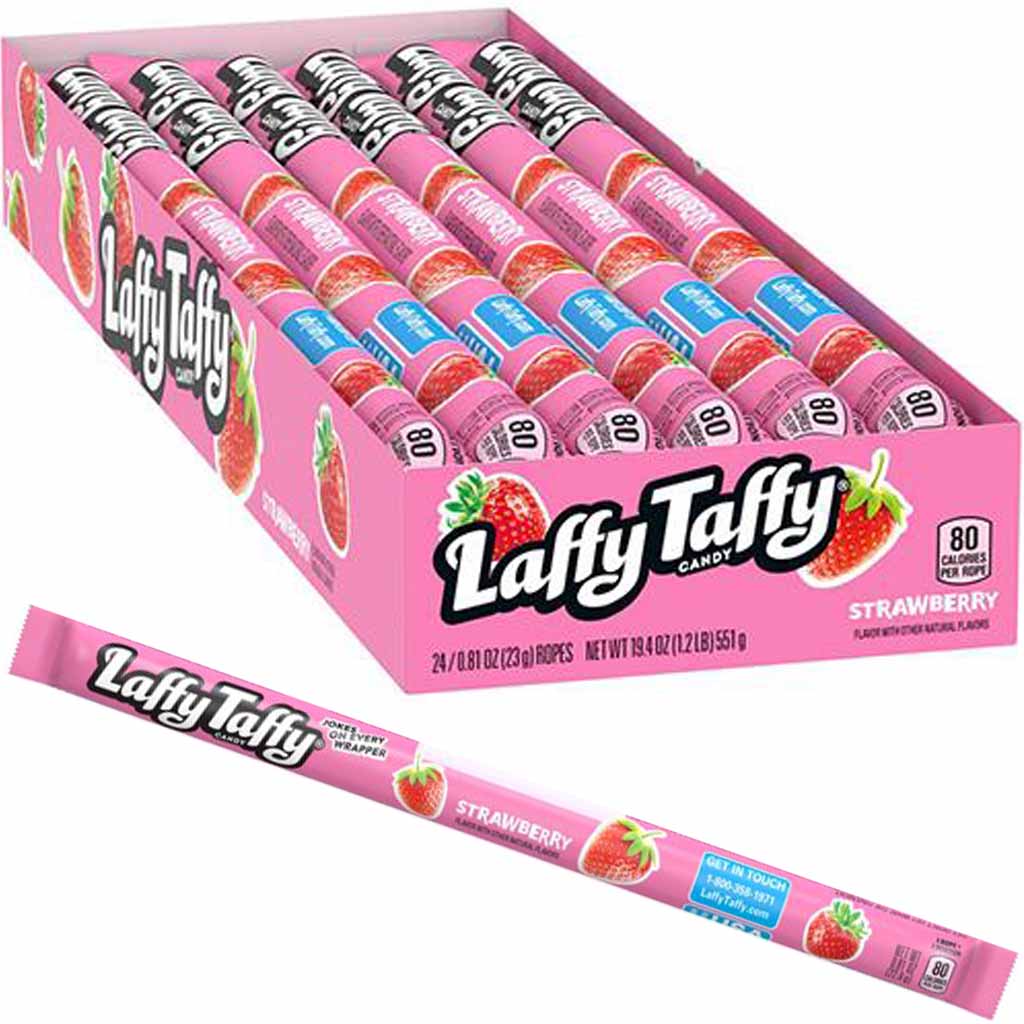24x Laffy Taffy Kaustangen Erdbeere á 23g=551g MHD:30.7.21