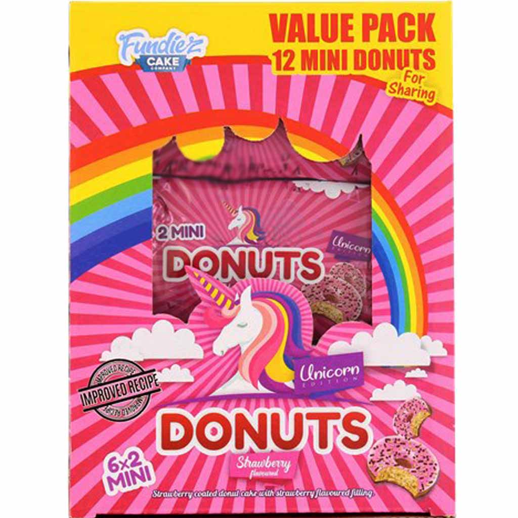 Fundiez 2x6 Mini Donuts Unicorn mit Streuseln 300g MHD:20.11.20