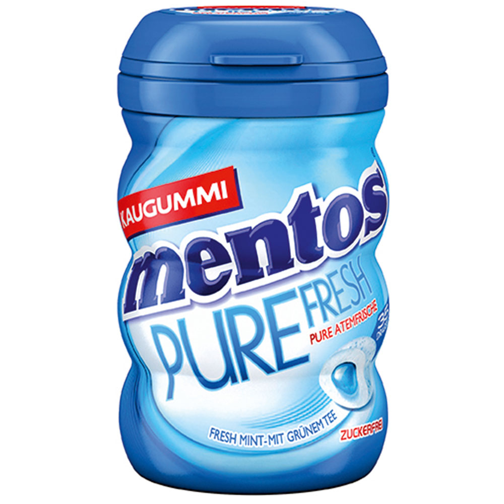 Mentos Gum Pure Fresh Mint ohne Zucker Kaugummi Dose 70g