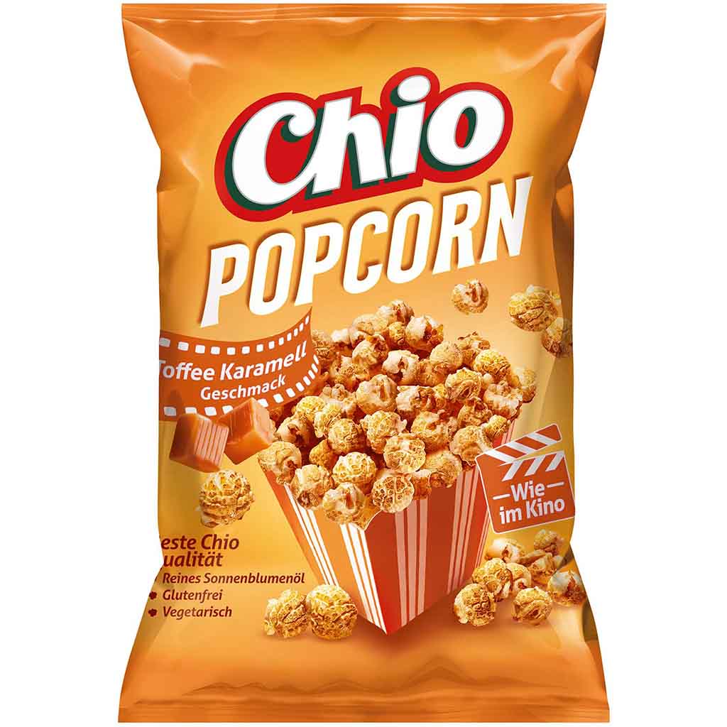 Chio Popcorn Toffee Karamell 120g MHD:14.10.24