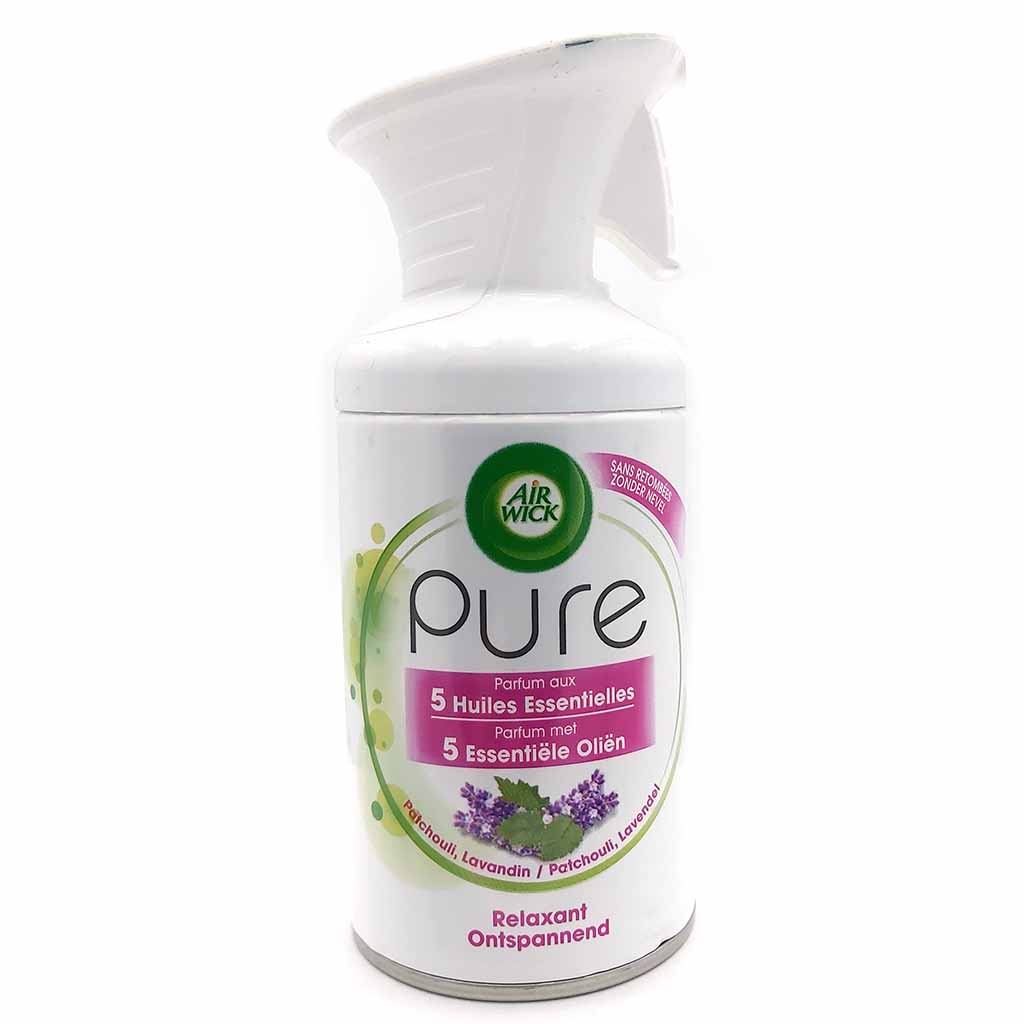 Air Wick Duftspray Pure 5 Essentielle Öle Entspannend Patschuli Lavendel 250ml
