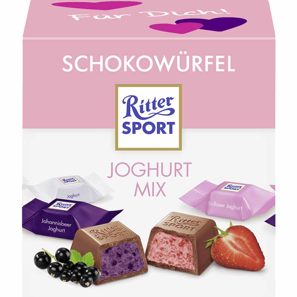 Ritter Sport Schokowürfel Joghurt Mix " Für Dich "  22er 176g MHD:13.12.22
