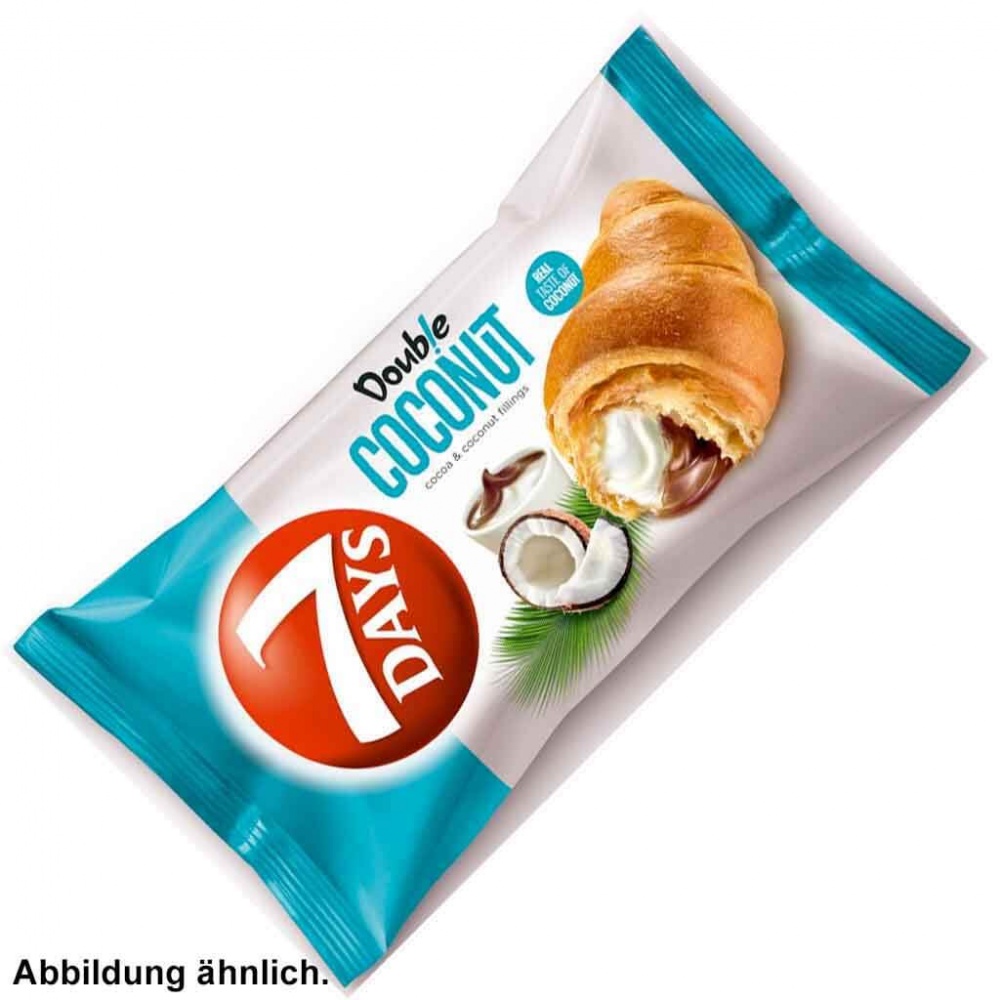 10x 7Days Double Croissant Coconut á 60g=600g MHD:3.6.21