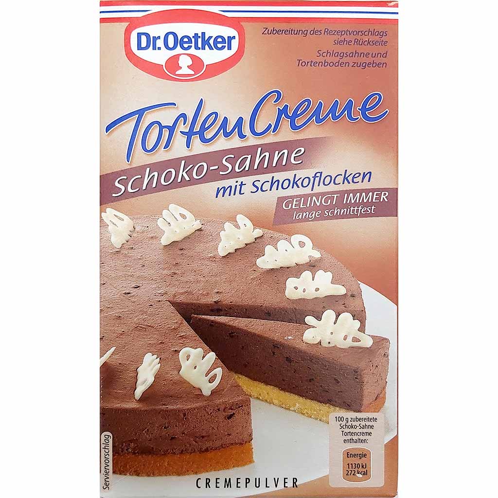 Dr. Oetker Torten Creme Schoko-Sahne mit Schokoflocken 170g