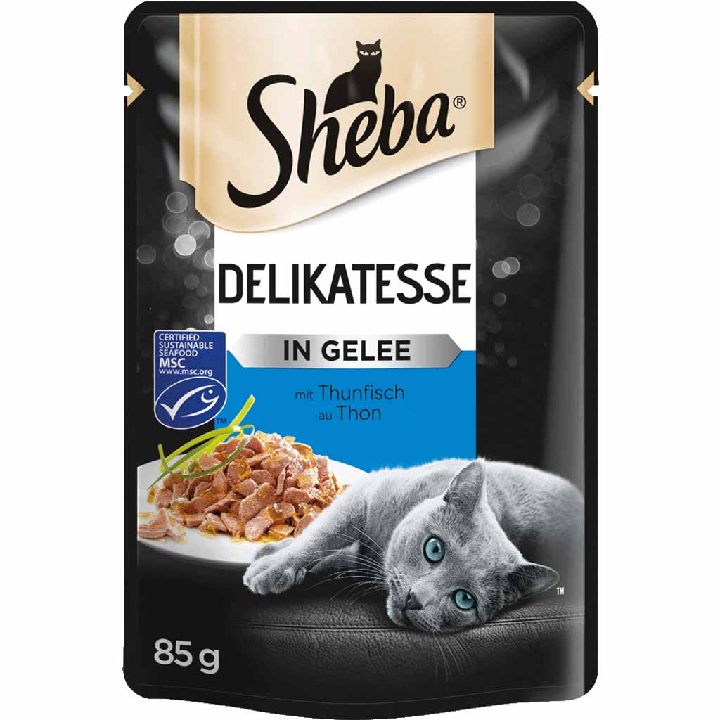 24x Sheba Delikatesse in Gelee mit Thunfisch á 85g=2040g MHD:18.11.24