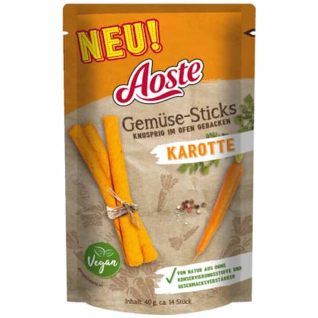 Aoste Gemüse-Sticks Karotte 40g MHD:7.8.21