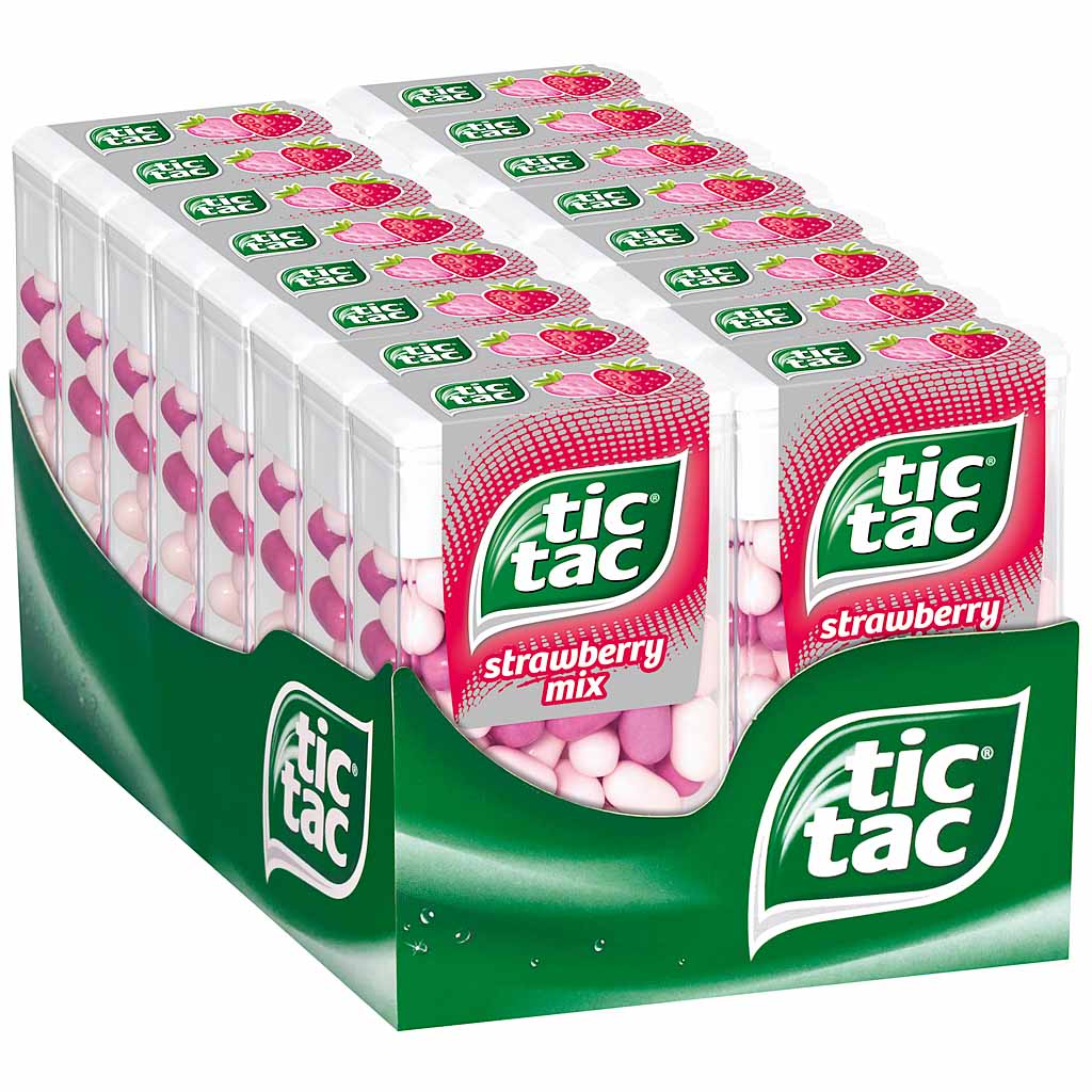 16x tic tac Strawberry Mix Pack á 49g=784g MHD:12.1.25