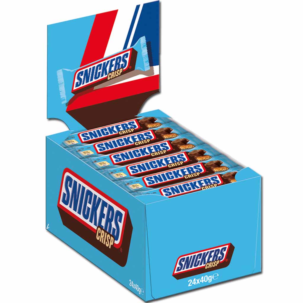 Snickers crisp Riegel 24x40g=960g MHD:15.9.22