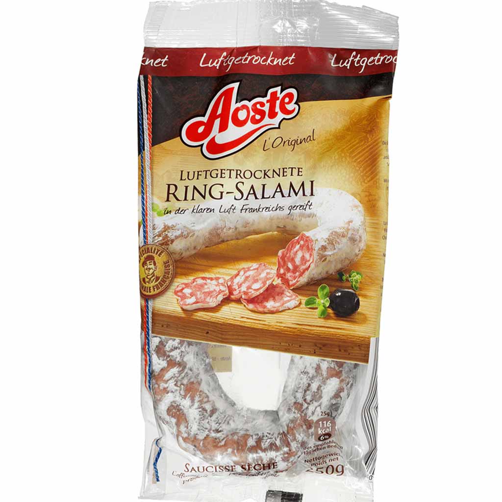 Aoste luftgetrocknete Ringsalami 250g MHD:1.9.24