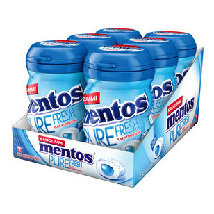 Mentos Gum Pure Fresh Mint ohne Zucker 6x70g    35er Kaugummi Dose