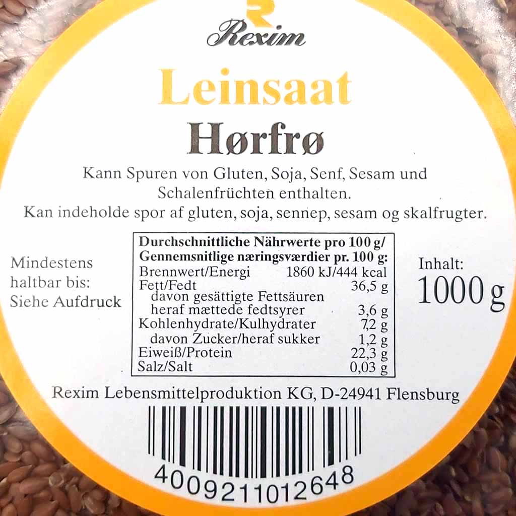 Rexim Leinsamen Leinsaat 1000g, 4009211012648