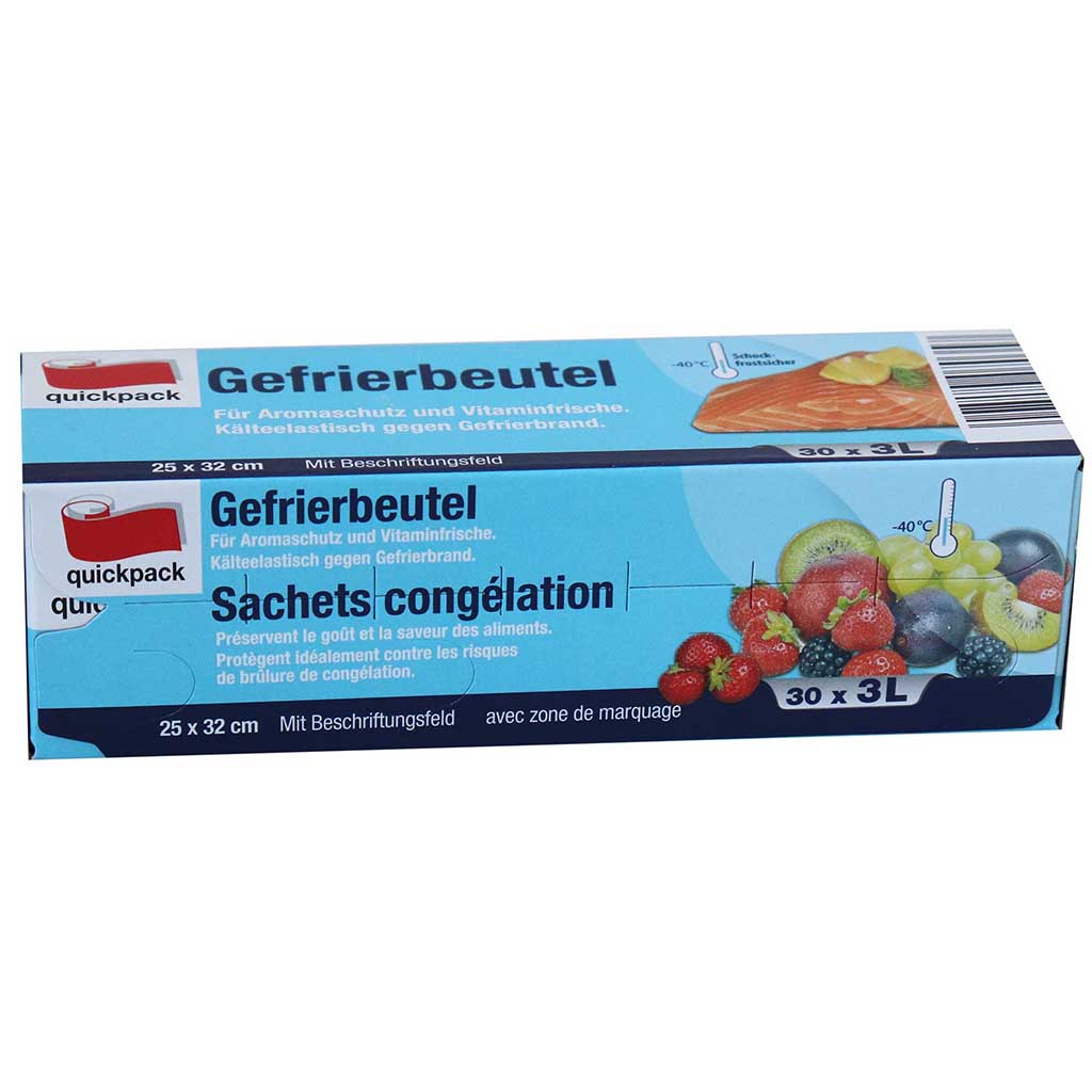 Gefrierbeutel 3 Liter 30 Stück 25x32 cm
