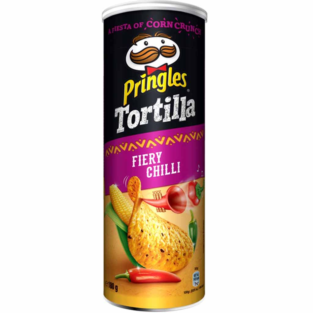 Pringles Tortilla Fiery Chilli 180g MHD:21.3.23