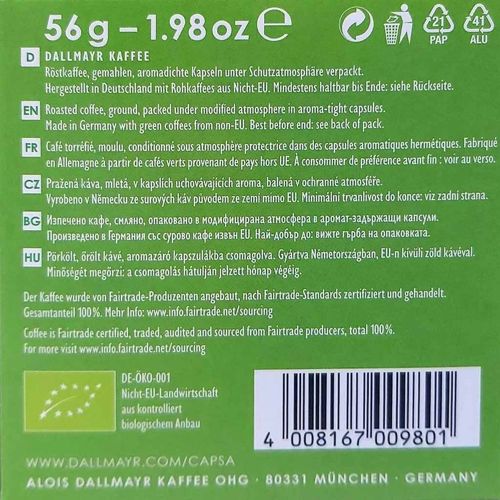 Dallmayr-capsa-Gran-Verde-Lungo-intenso-Bio-56g-3 Dallmayr capsa Gran Verde Lungo intenso Bio 56g