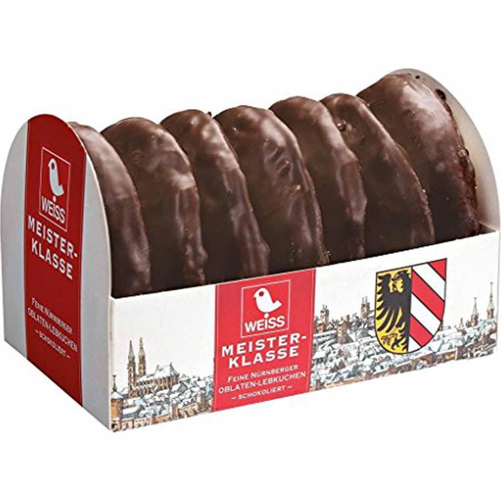 Weiss Meisterklasse Nürnberger Oblaten Lebkuchen schokoliert 200g MHD:30.4.23