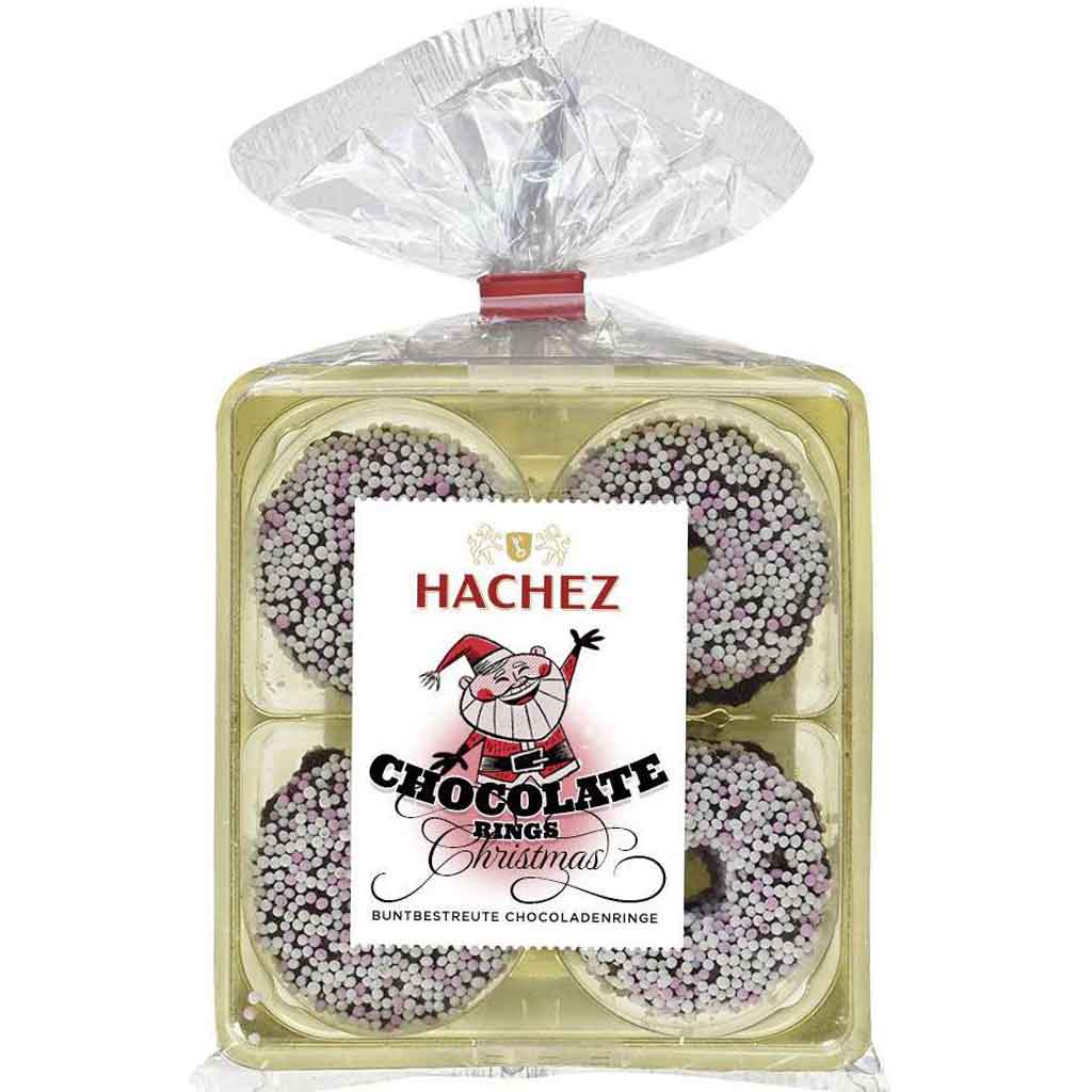 Hachez Bunt Bestreute Schokoladenringe 100g MHD:15.6.23