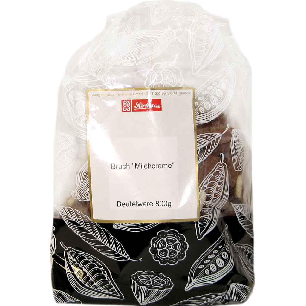 Parlasca Schokoladenbruch Vollmilch Milch-Creme 800g Beutel 