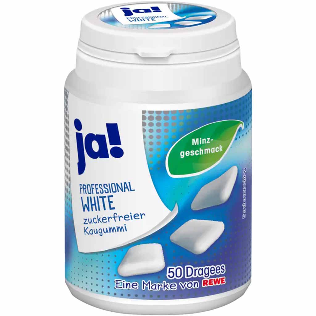ja! Kaugummi Professional White zuckerfrei 50 Dragees 70g MHD:2.12.25
